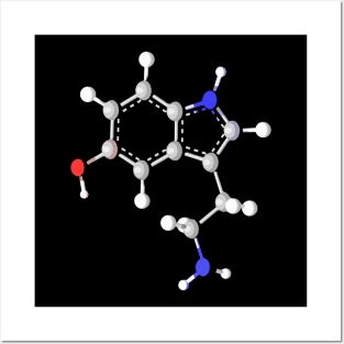 Serotonin Molecule Posters and Art